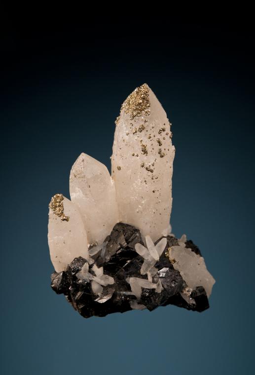 QUARTZ with PYRITE on CASSITERITE